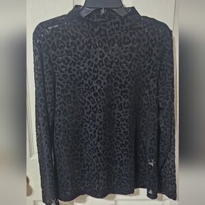 Shein Curve Sheer Long Sleeve Mock Neck